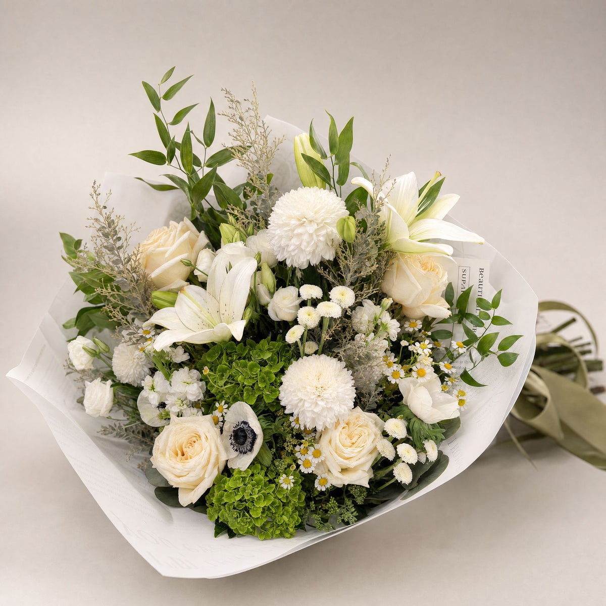 White and Green gathering wrap