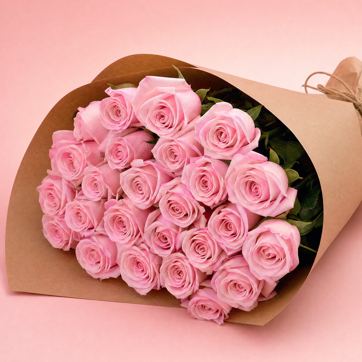 Two Dozen Pink Roses Wrap