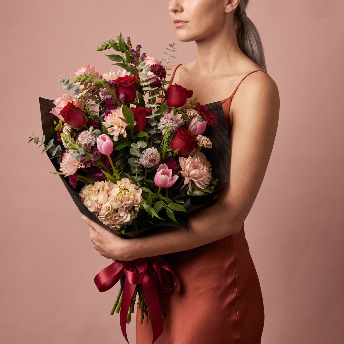 Reds and pinks gathering wrap