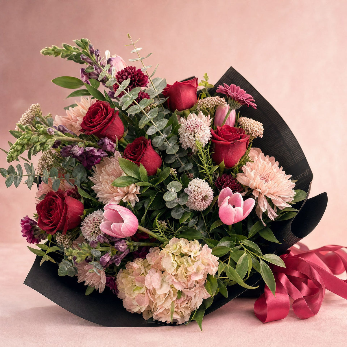 Reds and pinks gathering wrap