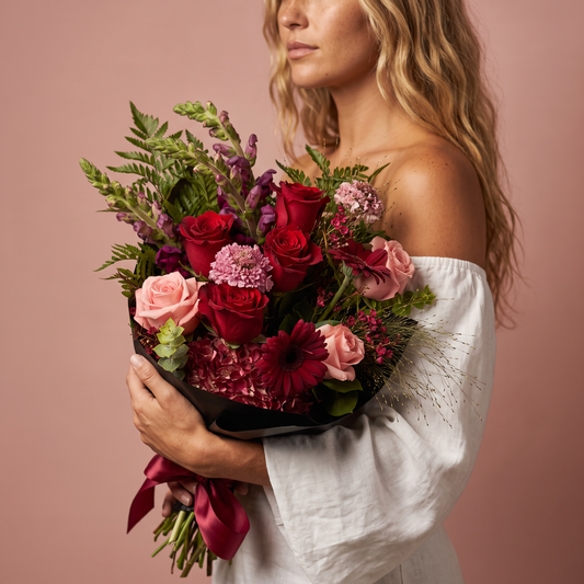Reds and pinks rose vase wrap