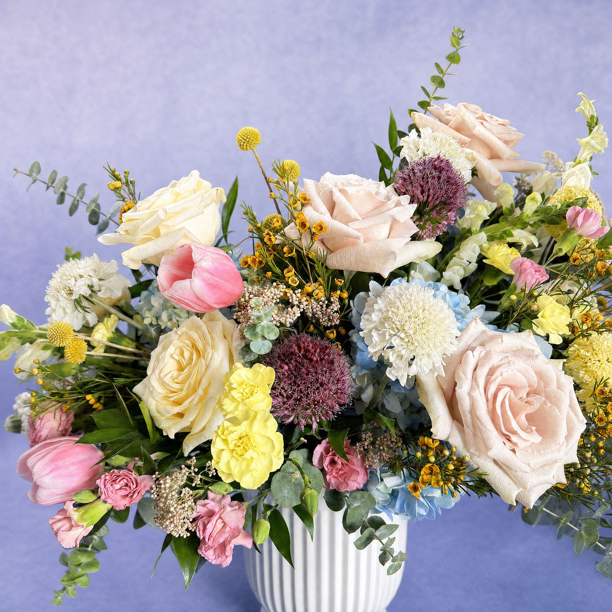 Soft and Pastel white urn