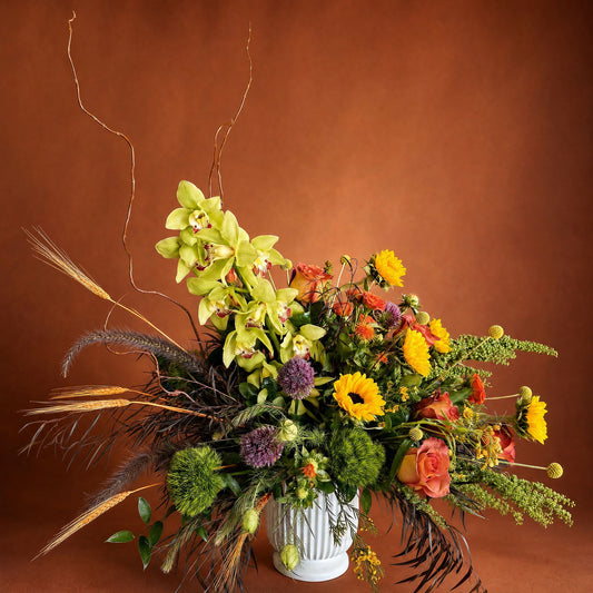 Warm Autumn white urn