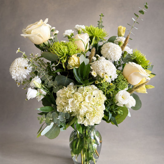 White and Green rose vase
